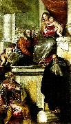Paolo  Veronese holy family with john the baptist, ss. anthony abbot and catherine oil painting on canvas
